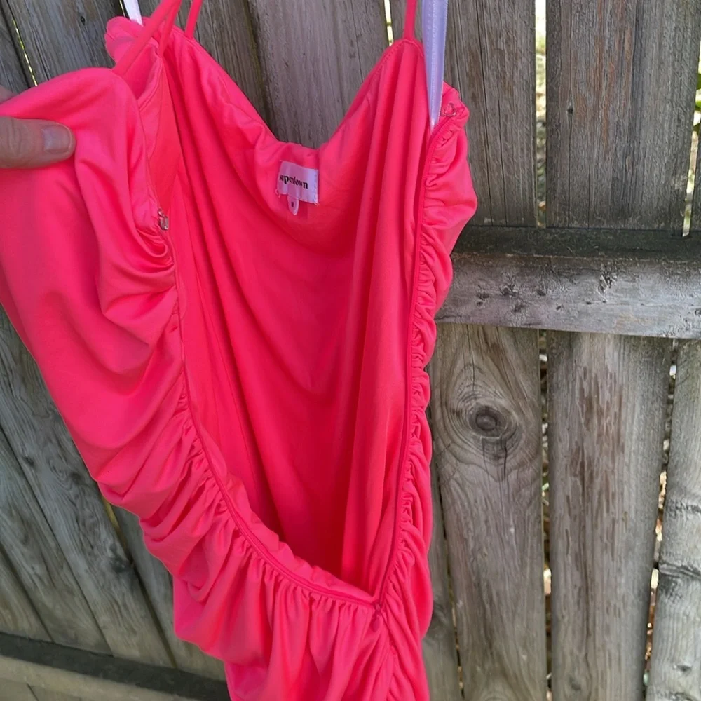 superdown Hot Pink Ruched One-Shoulder Mini Dress - Picture 10 of 15